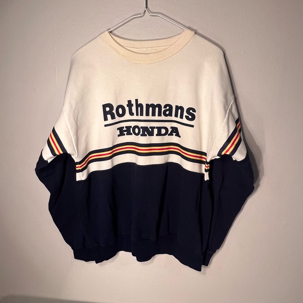 Vintage 80s Rothmans Honda Racing Rugby Sweatshirt